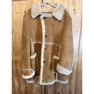 Vintage Shearling Sheepskin Winter Coat - Flaw
